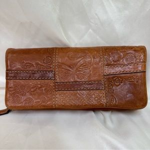 Fossil butterfly and flower embossed leather wallet